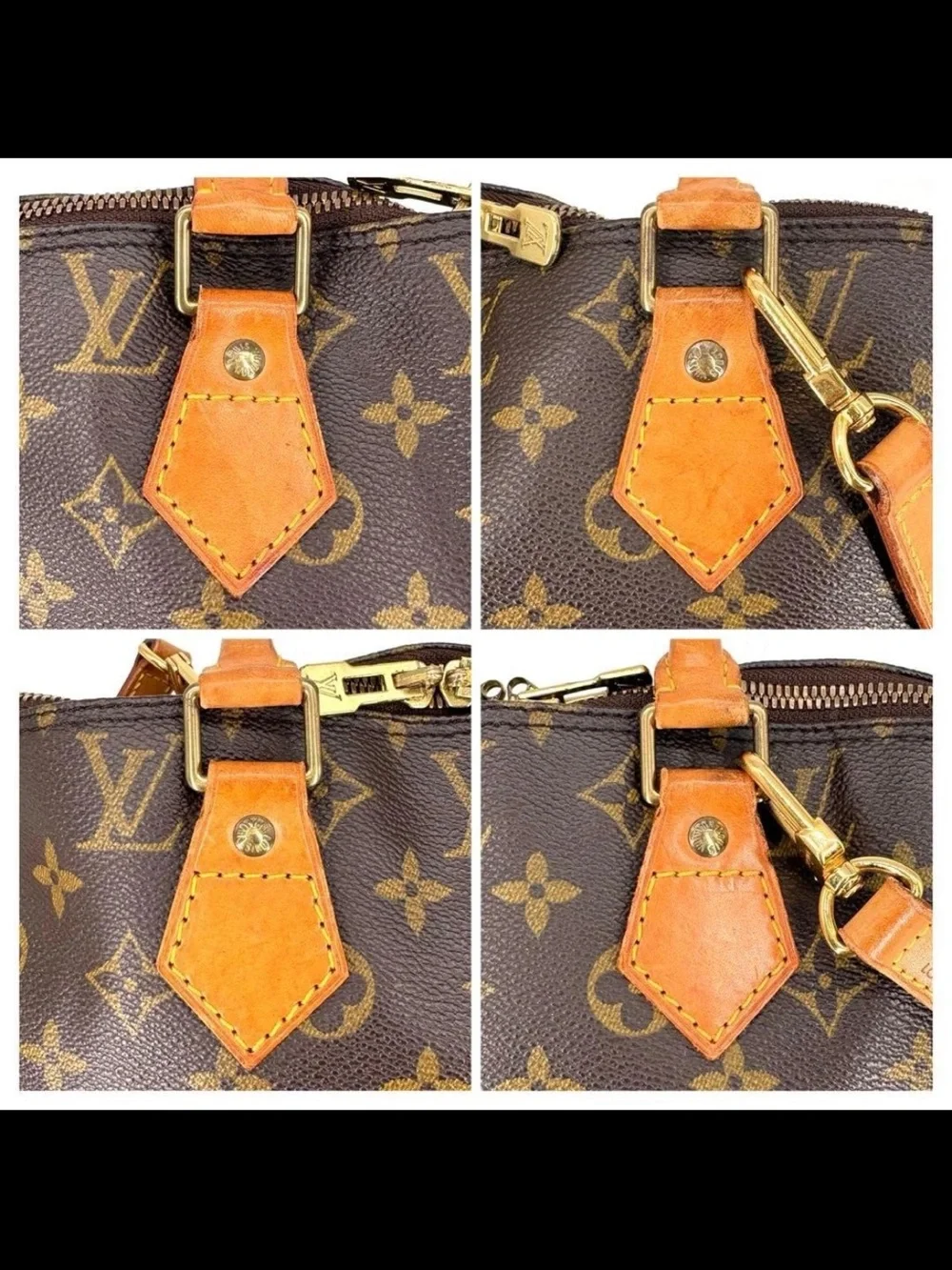 Louis Vuitton Monogram Canvas Satchel with Tan Vachetta Accents